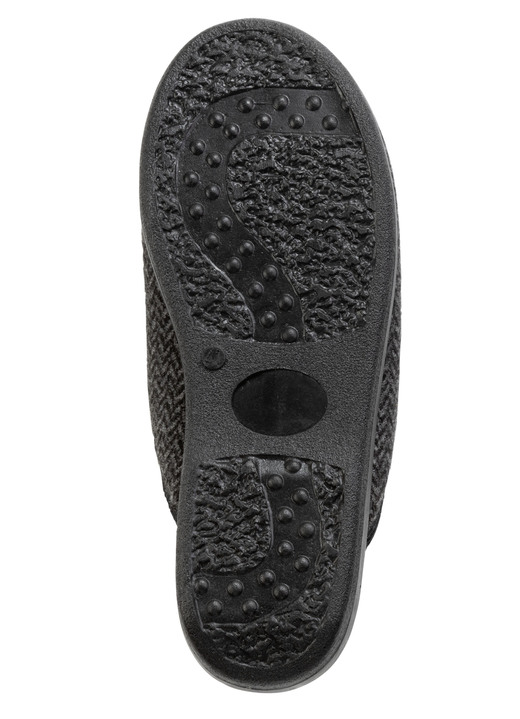 Hausschuhe - Textil-Pantoffel mit Warmfutter aus reiner Wolle, in Größe 040 bis 046, in Farbe ANTHRAZIT Ansicht 3
