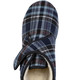 Hausschuhe - Stiefelette aus kariertem Textilmaterial – Farbe BLAU – Ansicht 2 Hausschuhe - Stiefelette aus kariertem Textilmaterial, in Größe 040 bis 046, in Farbe BLAU – Farbe BLAU – Ansicht 2