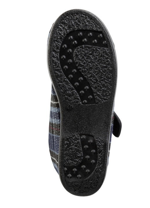 Hausschuhe - Stiefelette aus kariertem Textilmaterial Ansicht 3 Hausschuhe - Stiefelette aus kariertem Textilmaterial, in Größe 040 bis 046, in Farbe BLAU Ansicht 3