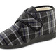 Hausschuhe - Stiefelette aus kariertem Textilmaterial – Farbe ANTHRAZIT – Ansicht 4 Hausschuhe - Stiefelette aus kariertem Textilmaterial, in Größe 040 bis 046, in Farbe BLAU – Farbe ANTHRAZIT – Ansicht 4
