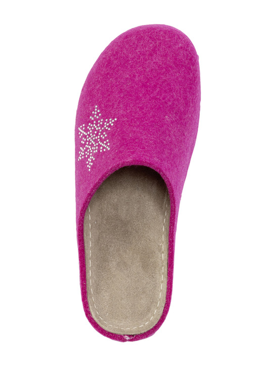 Hausschuhe - Laurina Pantoffel mit pfiffiger Nietenzier, in Größe 036 bis 042, in Farbe PINK Ansicht 2