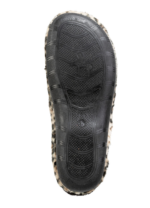 Hausschuhe - Laurina, trendige Damen-Hausschuhe, mit Leoparden-Dessin, in Größe 035 bis 041, in Farbe BRAUN-SCHWARZ Ansicht 3