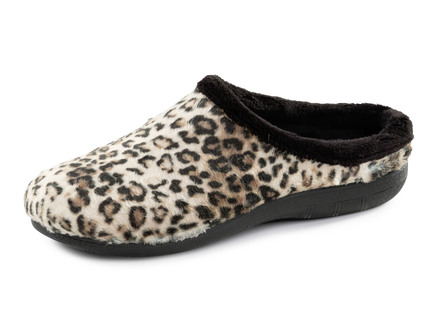 Laurina, trendige Damen-Hausschuhe, mit Leoparden-Dessin