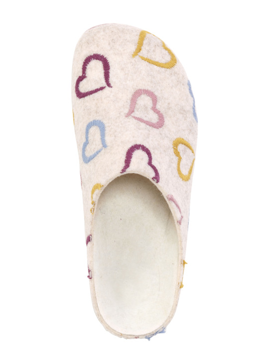 Hausschuhe - Laurina, klassiche Damen-Hausschuhe, Weite H, mit anatomisch geformtem Fußbett, in Größe 036 bis 042, in Farbe ECRU Ansicht 2