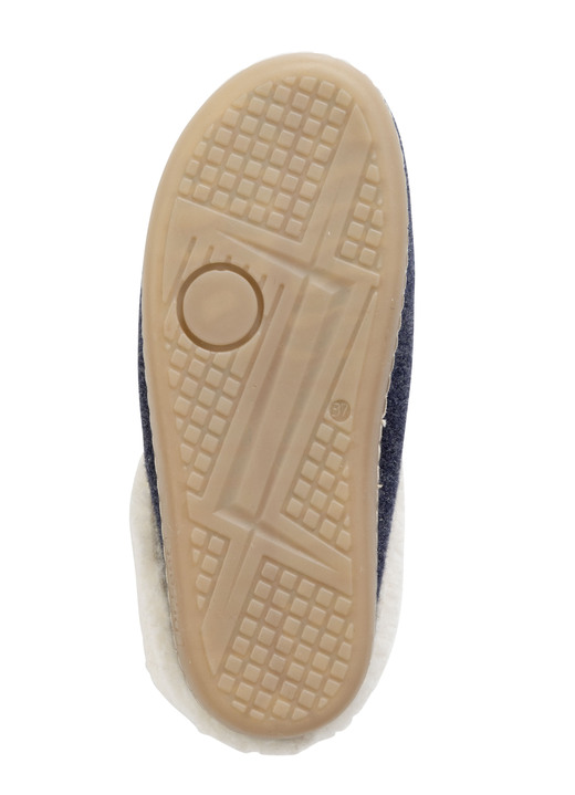 - Laurina Hausschuh mit kuscheligem Plüschkragen, in Größe 036 bis 042, in Farbe MARINE Ansicht 3