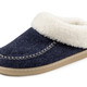 - Laurina Hausschuh mit kuscheligem Plüschkragen, in Größe 036 bis 042, in Farbe MARINE – Farbe MARINE – Ansicht 1