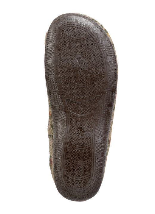 Damen - Laurina Pantoffel aus floral bedrucktem Filzmaterial, in Größe 036 bis 042, in Farbe AUBERGINE Ansicht 6