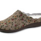 Hausschuhe - Laurina Pantoffel aus floral bedrucktem Filzmaterial, in Größe 036 bis 042, in Farbe AUBERGINE – Farbe NATURBRAUN – Ansicht 1