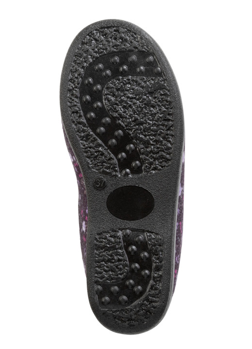 Hausschuhe - Warme Damen-Hausschuhe, Weite H, mit Wolle, in Größe 036 bis 042, in Farbe BORDEAUX Ansicht 6