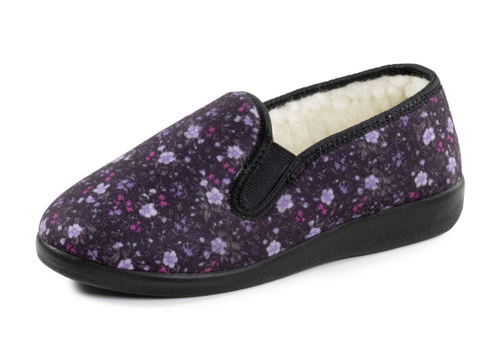 Hausschuhe - Warme Damen-Hausschuhe, Weite H, mit Wolle, in Größe 036 bis 042, in Farbe BORDEAUX Ansicht 4