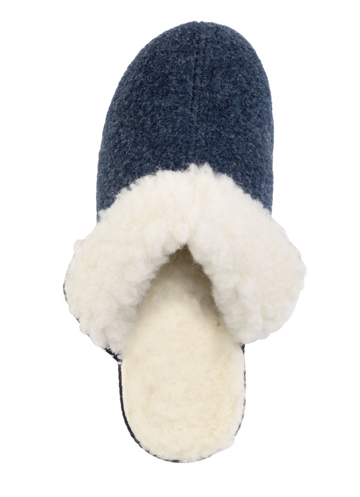 Hausschuhe - Warme Damen-Hausschuhe, Weite H, mit Wolle, in Größe 036 bis 042, in Farbe BLAU Ansicht 2