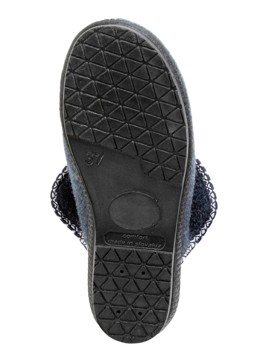 Hausschuhe - Warme Damen-Hausschuhe, Weite H, mit Wolle, in Größe 036 bis 042, in Farbe BLAU Ansicht 3