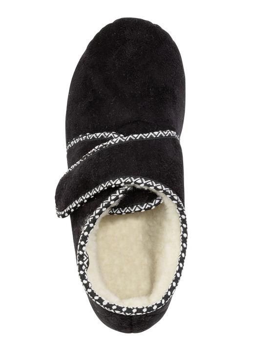 Hausschuhe - Warme Damen-Hausschuhe, Weite H, mit Klettverschluss, in Größe 036 bis 042, in Farbe BORDEAUX Ansicht 5