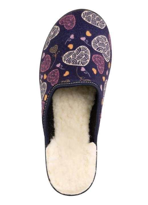 Hausschuhe - Zweierpack, gefütterte Damen-Hausschuhe, Weite H, mit Textildruck, in Größe 036 bis 042, in Farbe 1X BORDEAUX, 1X MARINE Ansicht 6