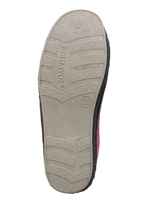 Hausschuhe - Atmungsaktiver Velours-Hausschuh, in Größe 036 bis 042, in Farbe BORDEAUX-SCHWARZ Ansicht 3