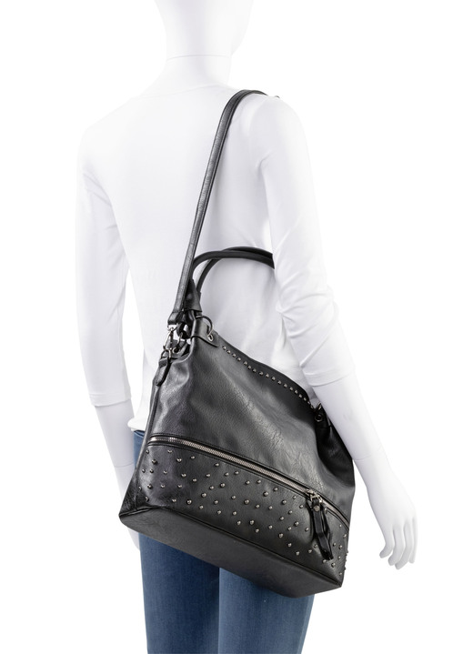 Taschen - Tasche mit trendigen Ziernieten, in Farbe SCHWARZ Ansicht 3