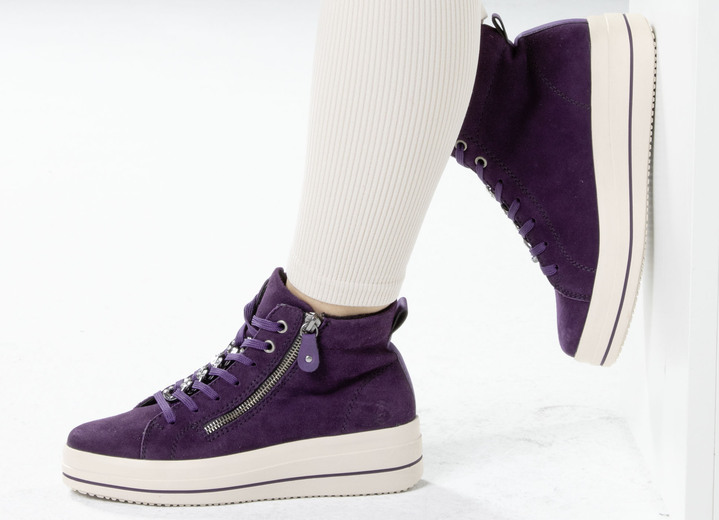 Stiefel & Stiefeletten - Remonte Bootie mit funkelnder Zierkette an der Schnürung, in Größe 036 bis 042, in Farbe SCHWARZ Ansicht 10