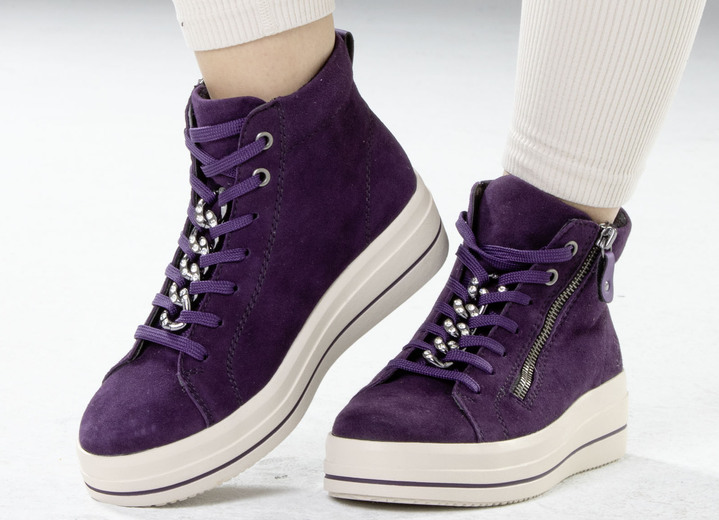 Stiefel & Stiefeletten - Remonte Bootie mit funkelnder Zierkette an der Schnürung, in Größe 036 bis 042, in Farbe SCHWARZ Ansicht 11