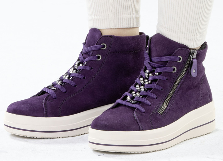 Stiefel & Stiefeletten - Remonte Bootie mit funkelnder Zierkette an der Schnürung, in Größe 036 bis 042, in Farbe SCHWARZ Ansicht 12