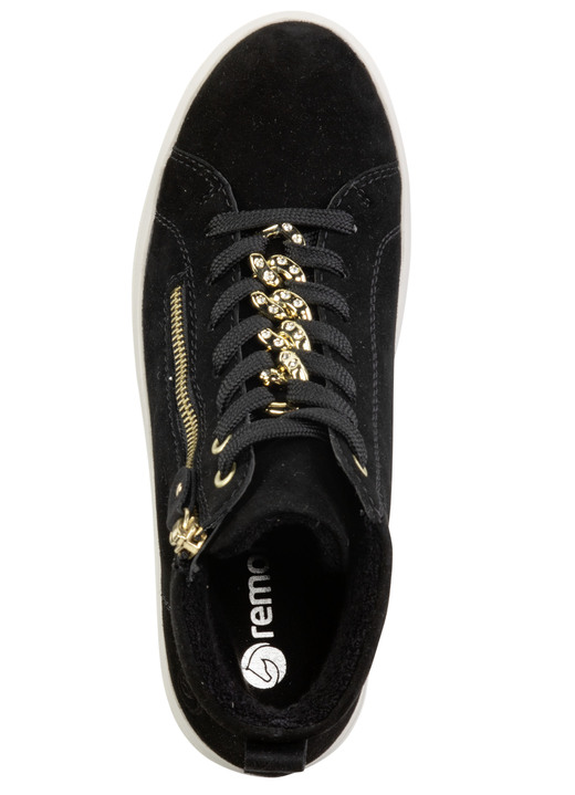 Stiefel & Stiefeletten - Remonte Bootie mit funkelnder Zierkette an der Schnürung, in Größe 036 bis 042, in Farbe SCHWARZ Ansicht 2