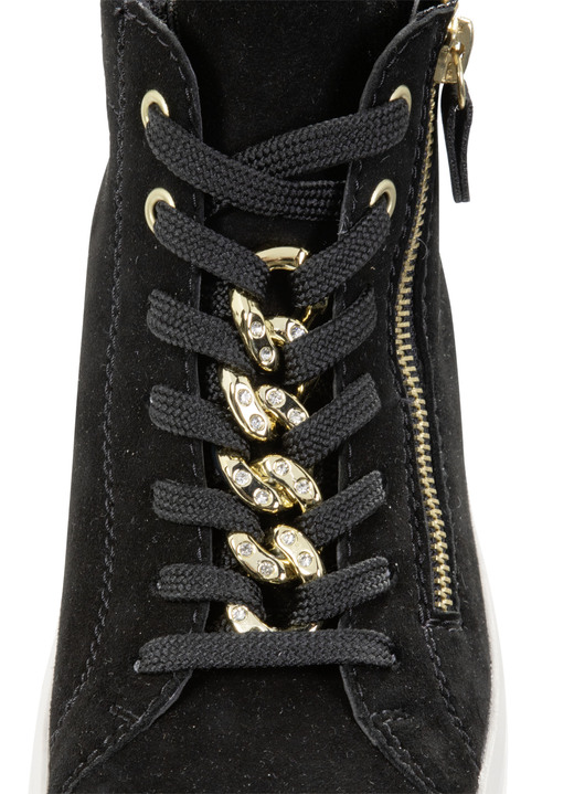 Stiefel & Stiefeletten - Remonte Bootie mit funkelnder Zierkette an der Schnürung, in Größe 036 bis 042, in Farbe SCHWARZ Ansicht 4