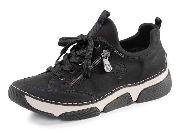Schuhe - Rieker Sneaker aus schattiertem Synthetik und Textil, in Größe 036 bis 042, in Farbe SCHWARZ Ansicht 1