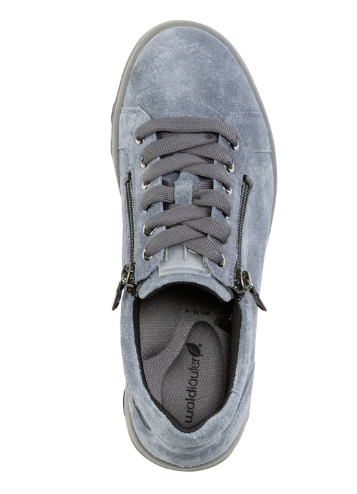 Slipper & Schnürschuhe - Waldläufer Schnürschuh aus weichem Veloursleder, in Größe 4 bis 8 1/2, in Farbe JEANSBLAU Ansicht 2