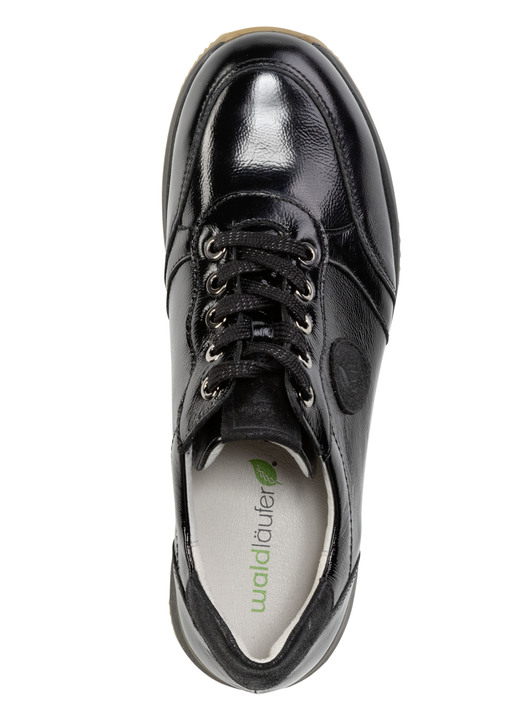 Slipper & Schnürschuhe - Schnür-Sneaker aus genarbtem Nappaleder, in Größe 4 bis 8 1/2, in Farbe SCHWARZ Ansicht 2