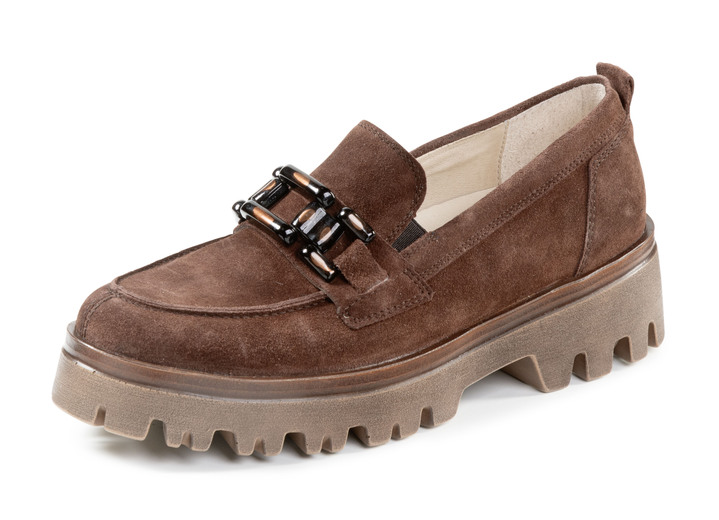 Slipper & Schnürschuhe - Waldläufer Loafer aus Veloursleder, in Größe 3 1/2 bis 8, in Farbe BRAUN Ansicht 1