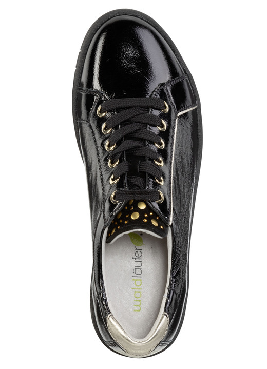 Slipper & Schnürschuhe - Waldläufer Schnürschuh aus weichem Knautschlackleder, in Größe 3 1/2 bis 8, in Farbe RUBINROT-SCHWARZ Ansicht 5