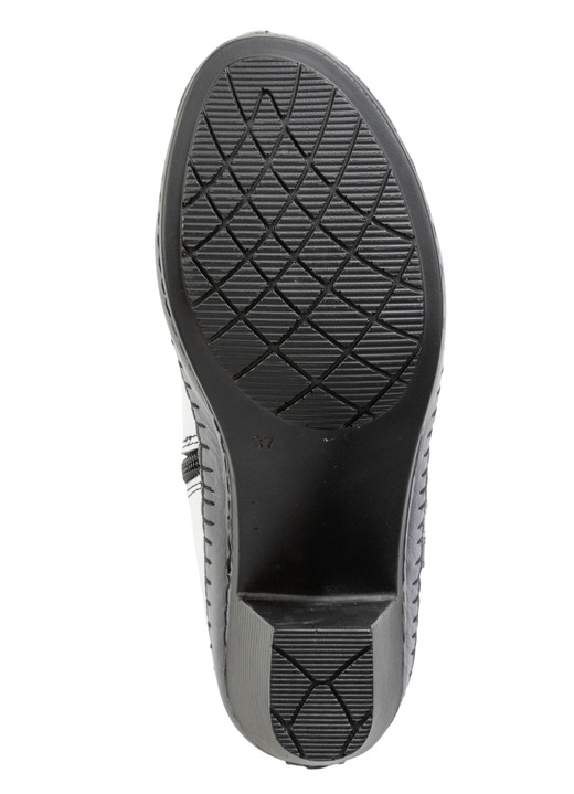 Stiefel & Stiefeletten - Gemini Stiefelette aus Rind-Nappaleder mit Kontraststreifen Ansicht 3 Stiefel & Stiefeletten - Gemini Stiefelette aus Rind-Nappaleder mit Kontraststreifen, in Größe 036 bis 042, in Farbe WEISS-GRAU-SCHWARZ Ansicht 3