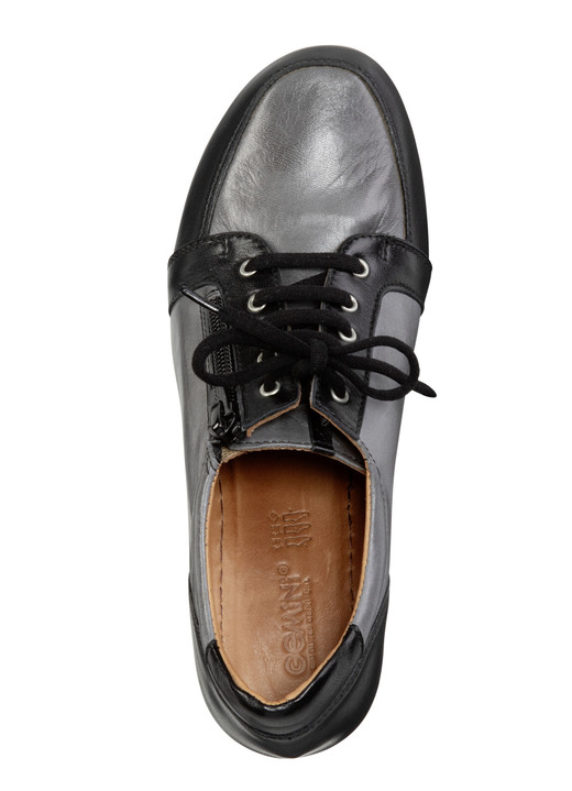 Pumps & Ballerina - Gemini Schnür-Trotteur aus teilweise schattiertem Nappaleder, in Größe 036 bis 042, in Farbe GRAU-SCHWARZ Ansicht 2