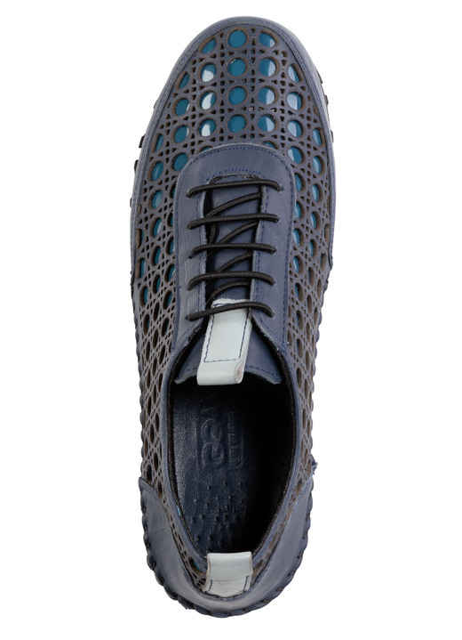 Slipper & Schnürschuhe - Gemini Schnürschuh aus gelochtem Nappaleder, in Größe 036 bis 042, in Farbe BLAU Ansicht 2