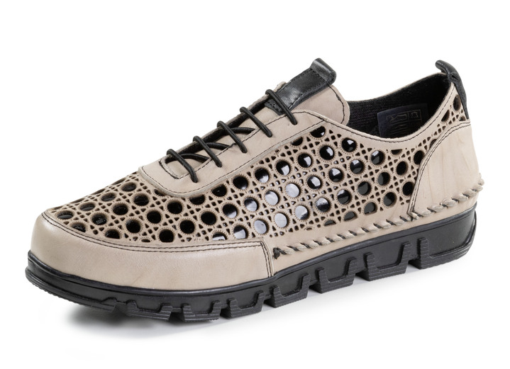 Slipper & Schnürschuhe - Gemini Schnürschuh aus gelochtem Nappaleder, in Größe 036 bis 042, in Farbe BLAU Ansicht 4