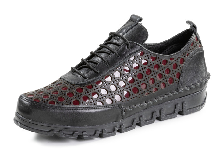 Slipper & Schnürschuhe - Gemini Schnürschuh aus gelochtem Nappaleder, in Größe 036 bis 042, in Farbe BLAU Ansicht 7