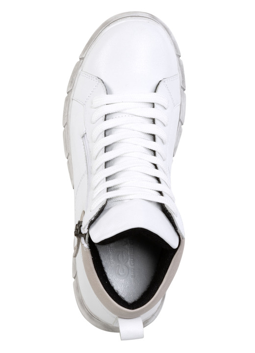 Stiefel & Stiefeletten - Gemini Schnür-Bootie aus weichem Rind-Nappaleder, in Größe 036 bis 042, in Farbe WEISS-TAUPE Ansicht 2