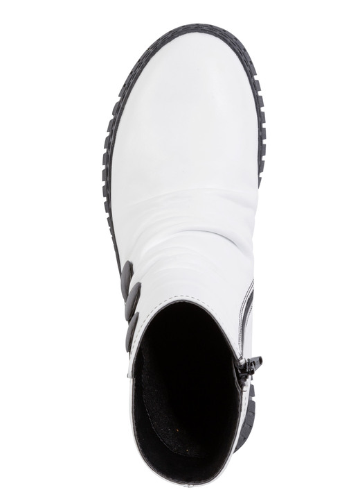 Stiefel & Stiefeletten - Gemini Stiefelette mit Raffung und dekorativen Knöpfen, in Größe 036 bis 042, in Farbe WEISS Ansicht 2