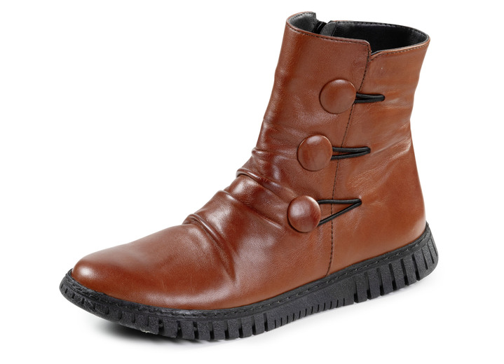 Stiefel & Stiefeletten - Gemini Stiefelette mit Raffung und dekorativen Knöpfen, in Größe 036 bis 042, in Farbe WEISS Ansicht 8