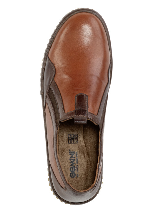 Slipper & Schnürschuhe - Gemini Slipper aus schattiertem Rind-Nappaleder, in Größe 036 bis 042, in Farbe COGNAC-MOKKA Ansicht 2