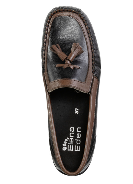 Slipper & Schnürschuhe - ELENA EDEN, klassische Damen-Slipper, mit herausnehmbarem Fußbett Ansicht 5 Slipper & Schnürschuhe - ELENA EDEN, klassische Damen-Slipper, mit herausnehmbarem Fußbett, in Größe 036 bis 042, in Farbe TAUPE-SCHWARZ Ansicht 5