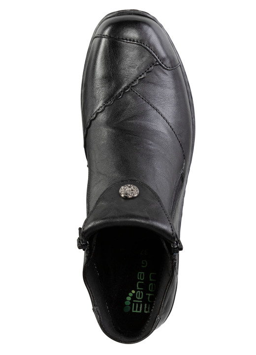 Stiefel & Stiefeletten - ELENA EDEN Bootie mit dezenter Knitter-Struktur und Metallschmuck, in Größe 036 bis 042, in Farbe SCHWARZ Ansicht 2