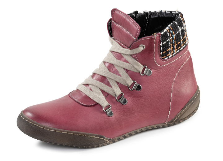 Stiefel & Stiefeletten - ELENA EDEN Schnür-Bootie mit gepolstertem Textil-Schaftrand, in Größe 036 bis 041, in Farbe TAUPE Ansicht 7