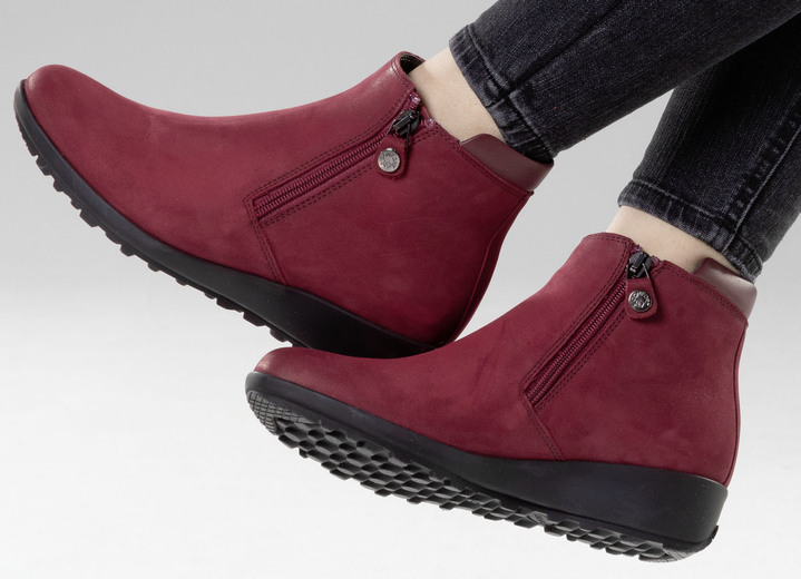 Stiefel & Stiefeletten - ELENA EDEN Stiefelette mit Nappaleder-Besatz Ansicht 4 Stiefel & Stiefeletten - ELENA EDEN Stiefelette mit Nappaleder-Besatz, in Größe 036 bis 042, in Farbe RUBINROT Ansicht 4