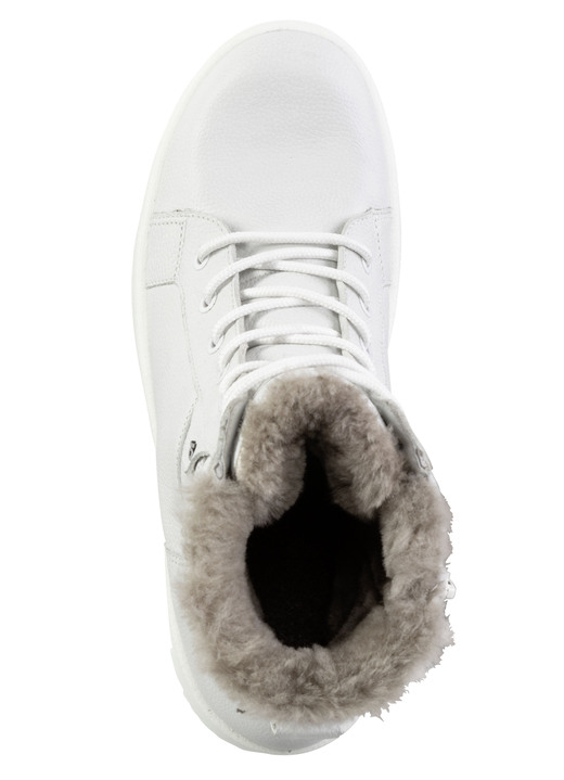 Stiefel & Stiefeletten - Schnür-Bootie aus genarbtem Rind-Nubukleder, in Größe 036 bis 042, in Farbe EISGRAU Ansicht 2