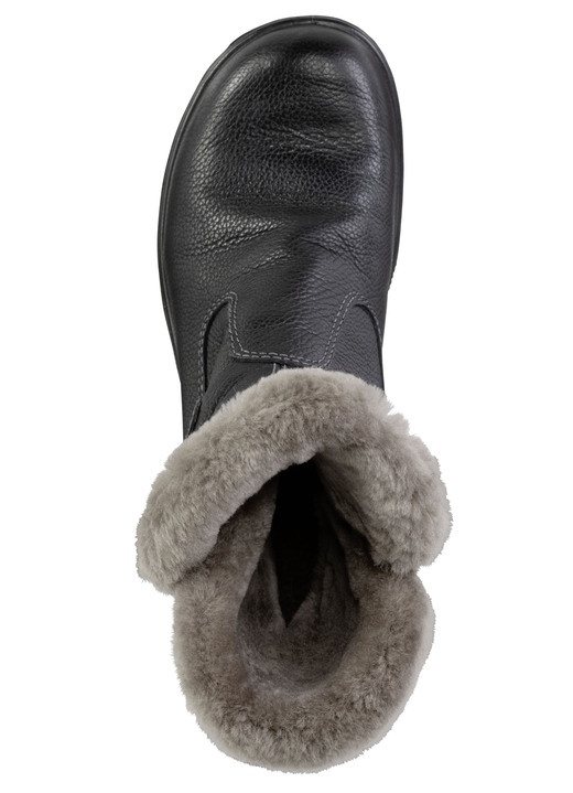 Stiefel & Stiefeletten - Gefütterte Damen-Stiefeletten, Winterschuhe, mit Lammfell, in Größe 036 bis 042, in Farbe SCHWARZ Ansicht 2