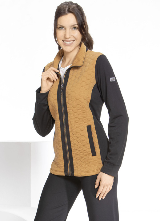 Freizeitanzüge - „LPO“-Fleecejacke, in Größe 036 bis 050, in Farbe HONIG-SCHWARZ Ansicht 2