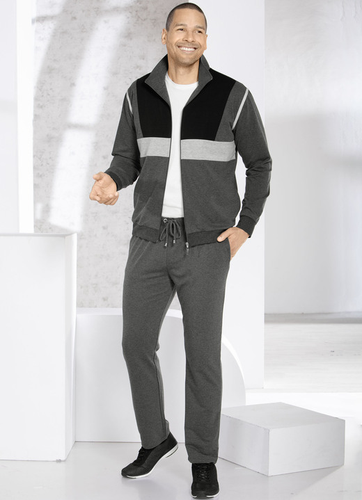 - Freizeitanzug mit elastischem Bund, in Größe 024 bis 062, in Farbe DUNKELGRAU MELIERT Ansicht 2