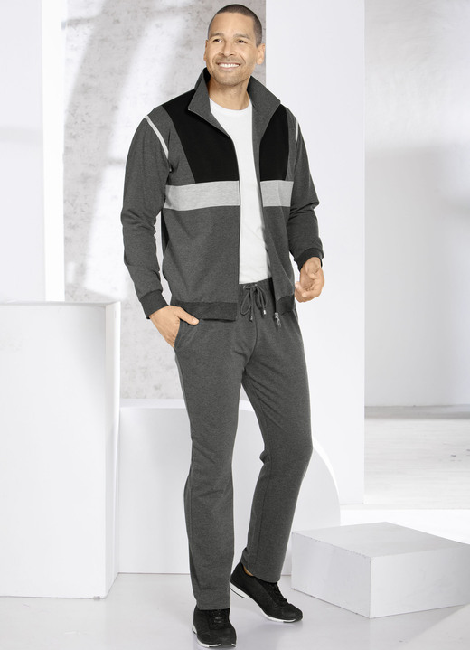 - Freizeitanzug mit elastischem Bund, in Größe 024 bis 062, in Farbe DUNKELGRAU MELIERT Ansicht 3