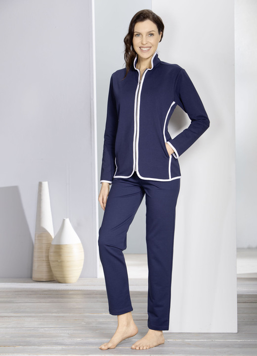 Freizeitanzüge - Hausanzug von Plantier, in Größe 018 bis 052, in Farbe MARINE Ansicht 2