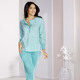 - Schlafanzug mit Bündchenabschlüsen , in Größe 032 bis 050, in Farbe MINT-JADE – Farbe MINT-JADE – Ansicht 2